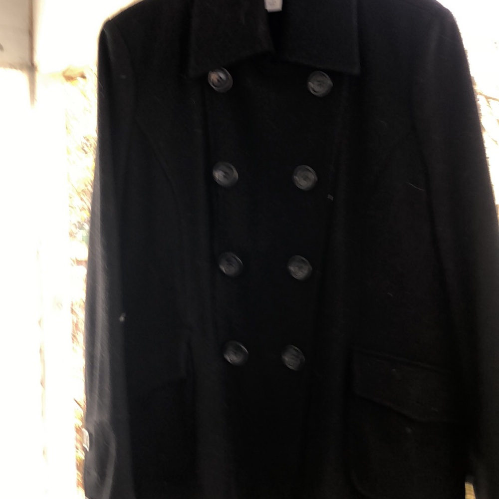 Vintage Pea coat black detachable collar like new never worn tags just taken off